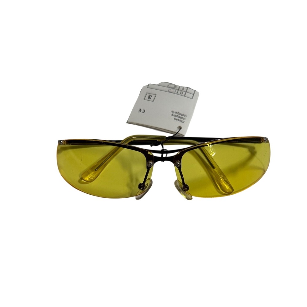 Vintage Y2K Style Yellow Tinted Rimless Sunglasses